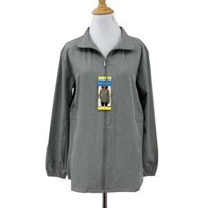 Hang Ten Jacket Womens Small Gray Water Repellent UPF 50 Hybrid Full Zip Pockets